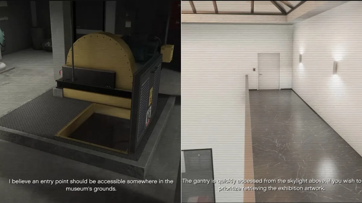 The Kortz Center Heist entry points — Staff Entrance, Skylight, Loading Bay, Sewer
